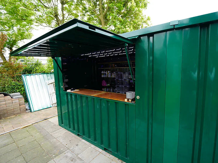 DISMOUNTABLE BAR CONTAINER 3×2 METERS GREEN RAL 6016
